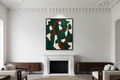 Bold Geometric Abstract in White Mansion Room